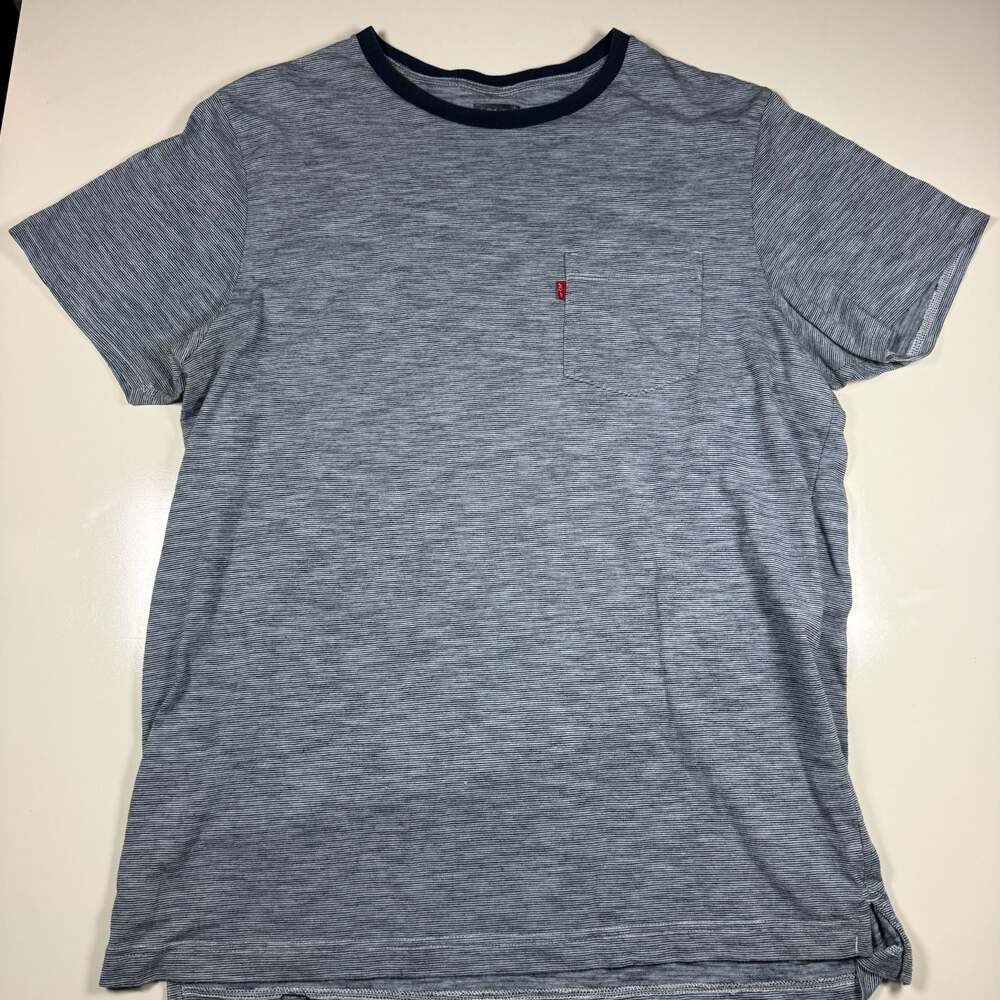 Levi's Mens Space Dye Pocket T-Shirt Blue Gray Size L